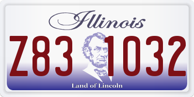 IL license plate Z831032