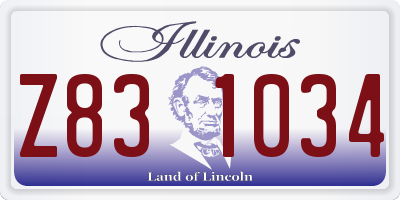 IL license plate Z831034