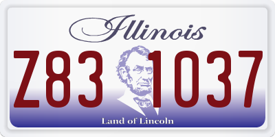 IL license plate Z831037