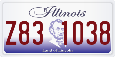 IL license plate Z831038