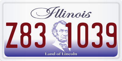 IL license plate Z831039