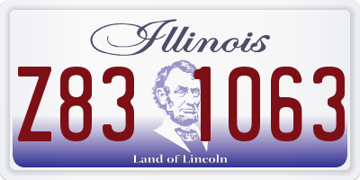 IL license plate Z831063