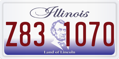 IL license plate Z831070