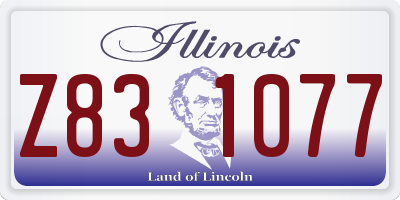 IL license plate Z831077