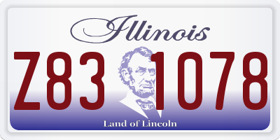 IL license plate Z831078