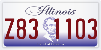 IL license plate Z831103