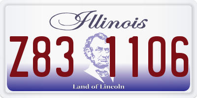 IL license plate Z831106