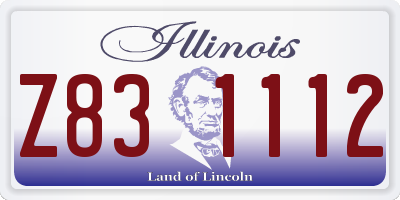 IL license plate Z831112