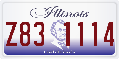 IL license plate Z831114