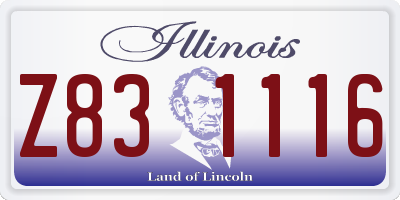 IL license plate Z831116