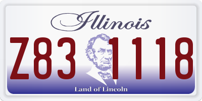 IL license plate Z831118