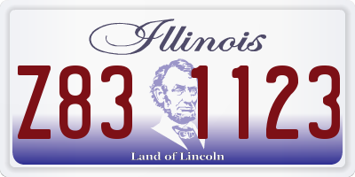 IL license plate Z831123