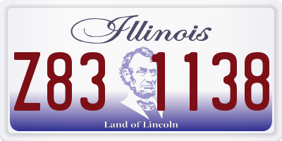 IL license plate Z831138