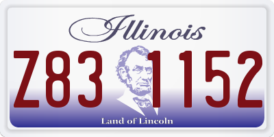 IL license plate Z831152