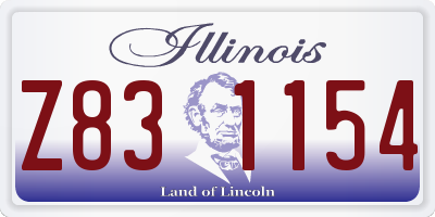 IL license plate Z831154