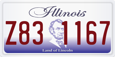 IL license plate Z831167