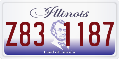 IL license plate Z831187