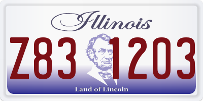 IL license plate Z831203