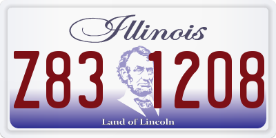 IL license plate Z831208