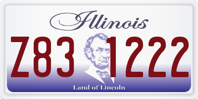 IL license plate Z831222