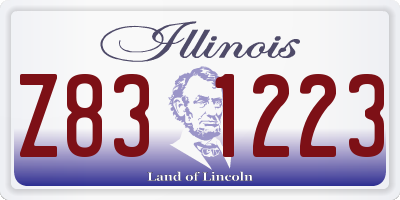 IL license plate Z831223