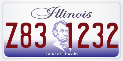 IL license plate Z831232