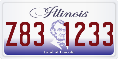 IL license plate Z831233