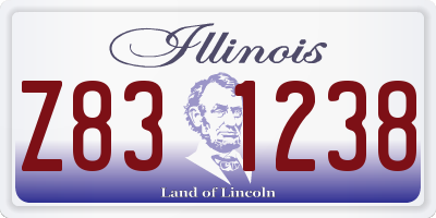 IL license plate Z831238