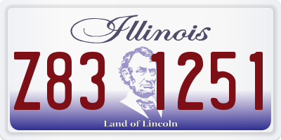 IL license plate Z831251