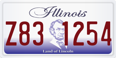 IL license plate Z831254