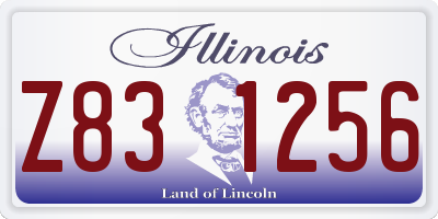 IL license plate Z831256