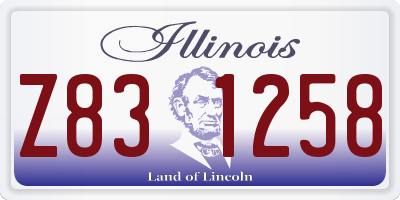 IL license plate Z831258