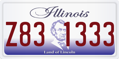 IL license plate Z831333