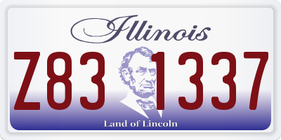 IL license plate Z831337