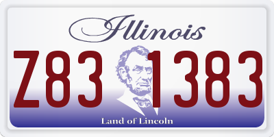 IL license plate Z831383