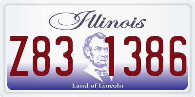 IL license plate Z831386