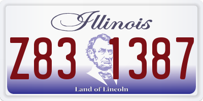 IL license plate Z831387