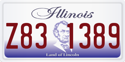 IL license plate Z831389