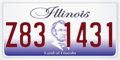 IL license plate Z831431