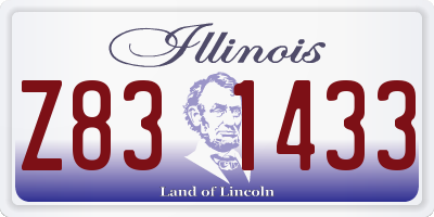 IL license plate Z831433