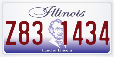 IL license plate Z831434