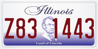 IL license plate Z831443