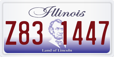 IL license plate Z831447