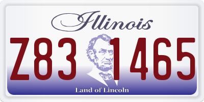 IL license plate Z831465