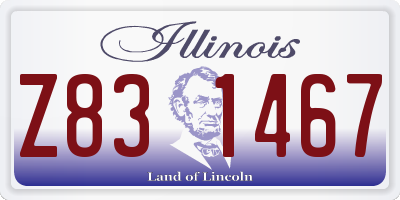 IL license plate Z831467