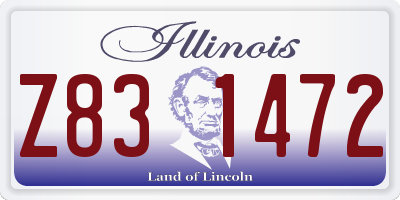 IL license plate Z831472