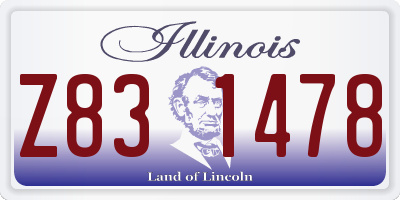 IL license plate Z831478