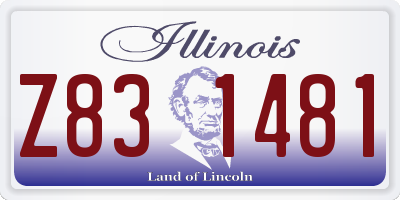 IL license plate Z831481