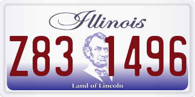IL license plate Z831496