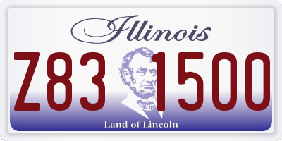 IL license plate Z831500